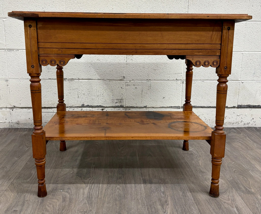 Antique Victorian Eastlake Aesthetic Movement Walnut Library Table Console