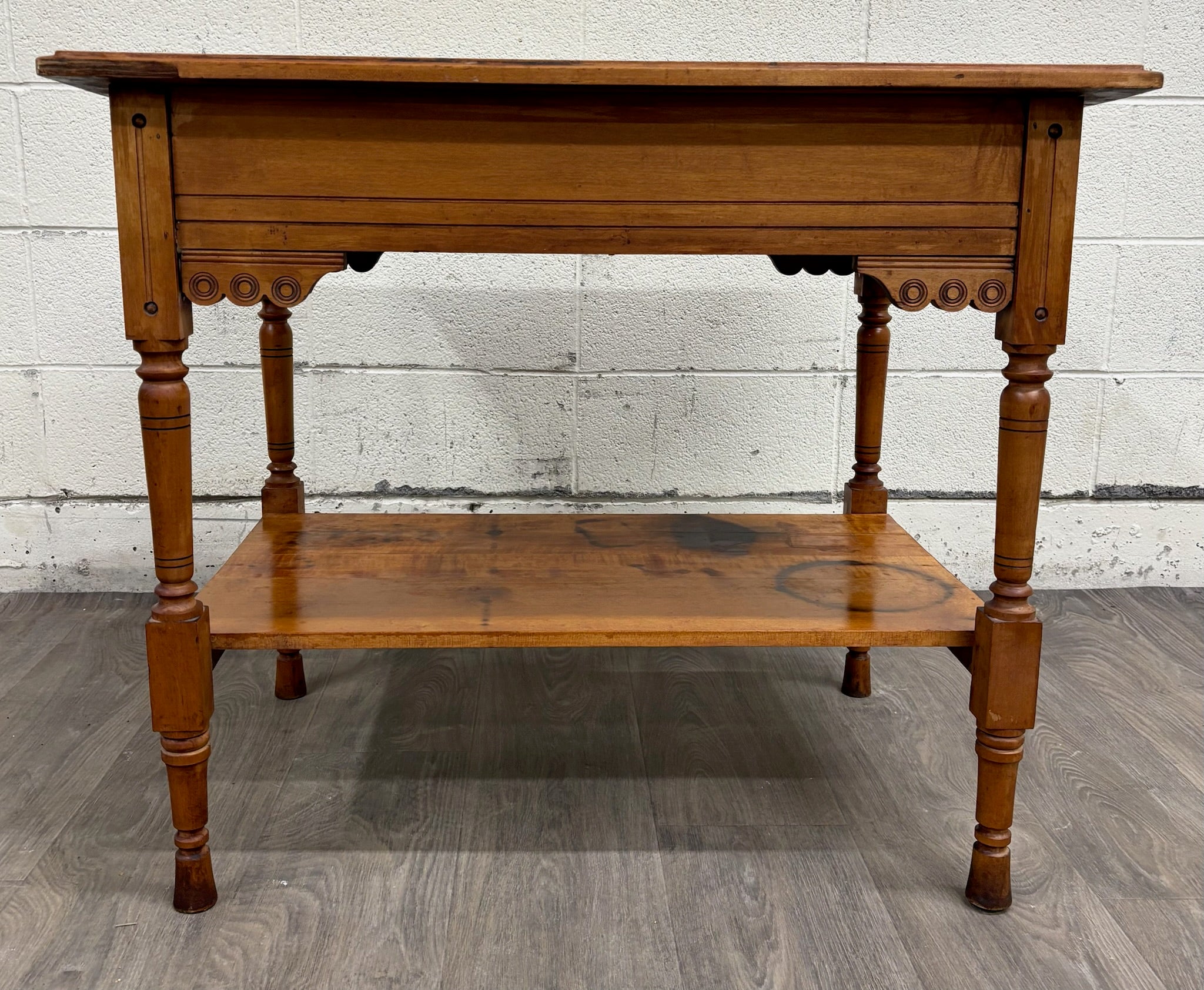 Antique Victorian Eastlake Aesthetic Movement Walnut Library Table Console