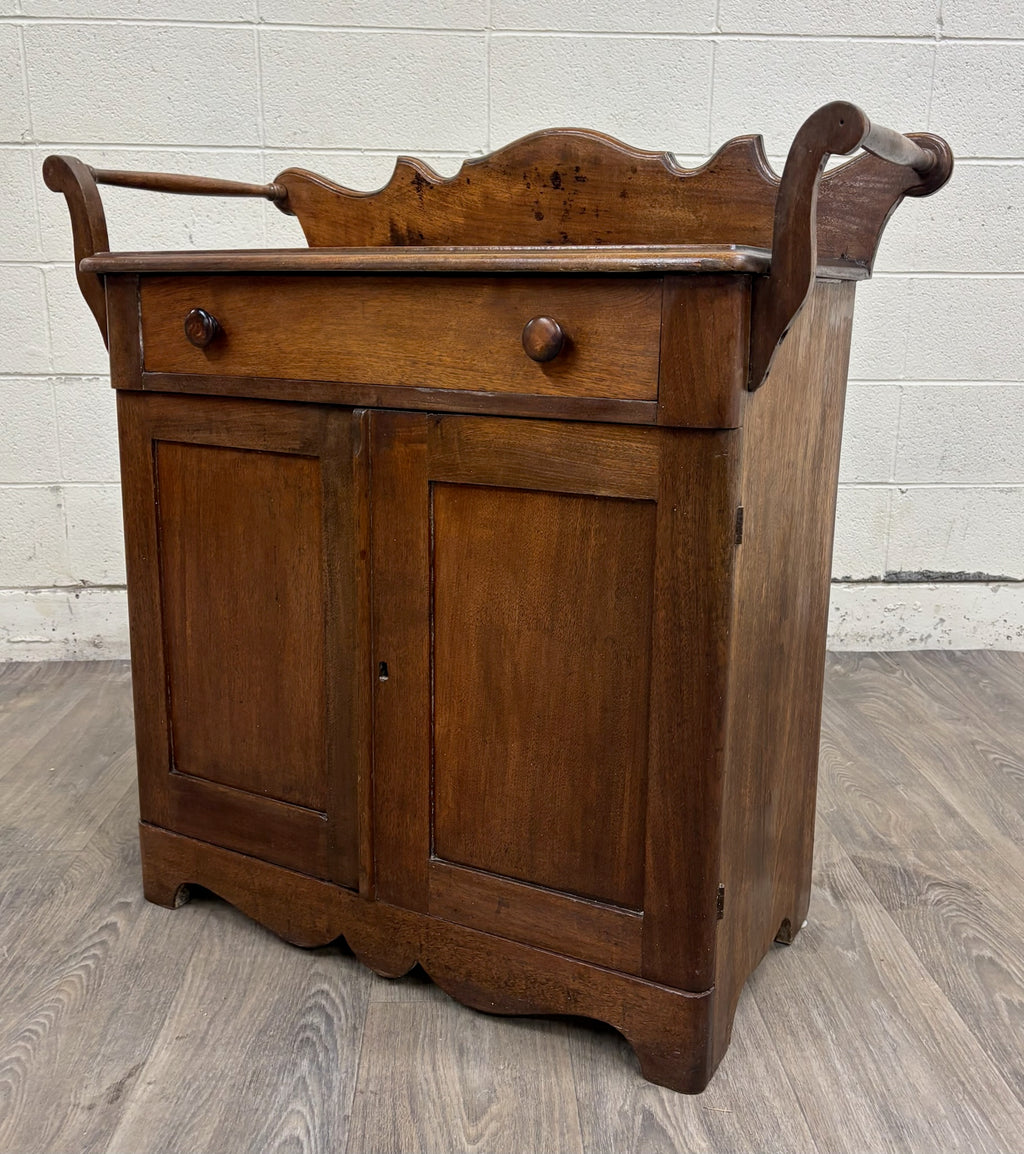 Antique 19th Century Primitive Walnut Dry Sink Washstand