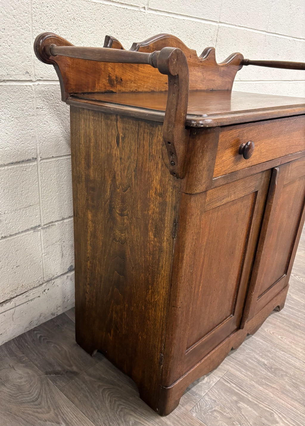 Antique 19th Century Primitive Walnut Dry Sink Washstand