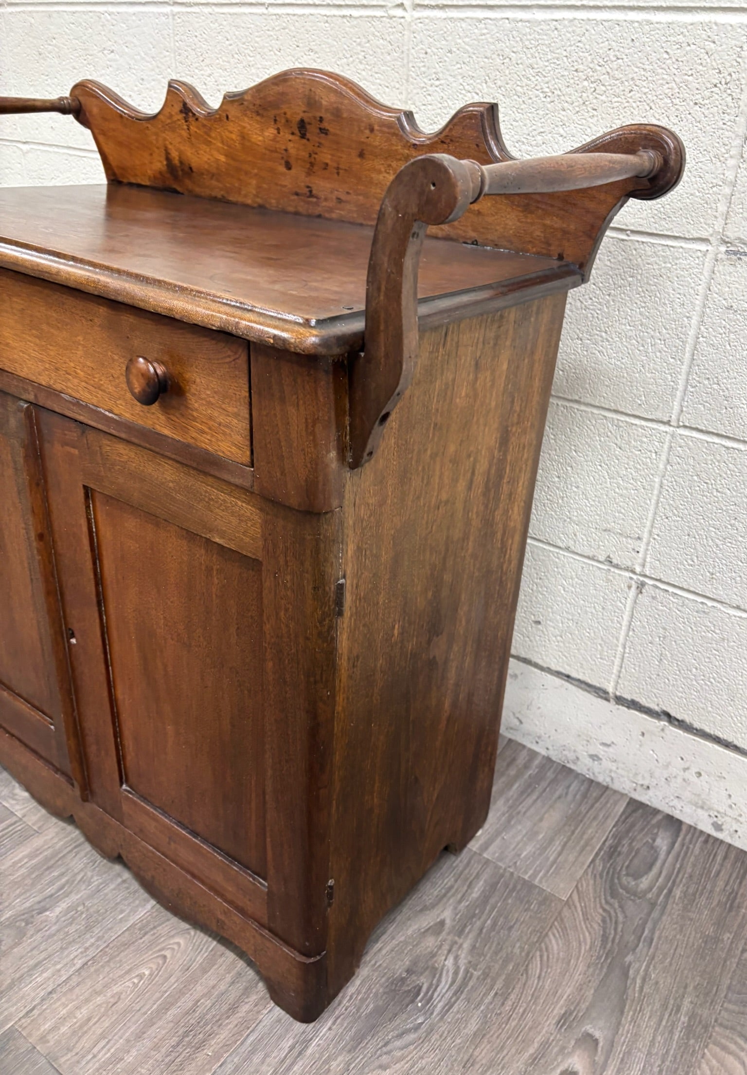 Antique 19th Century Primitive Walnut Dry Sink Washstand