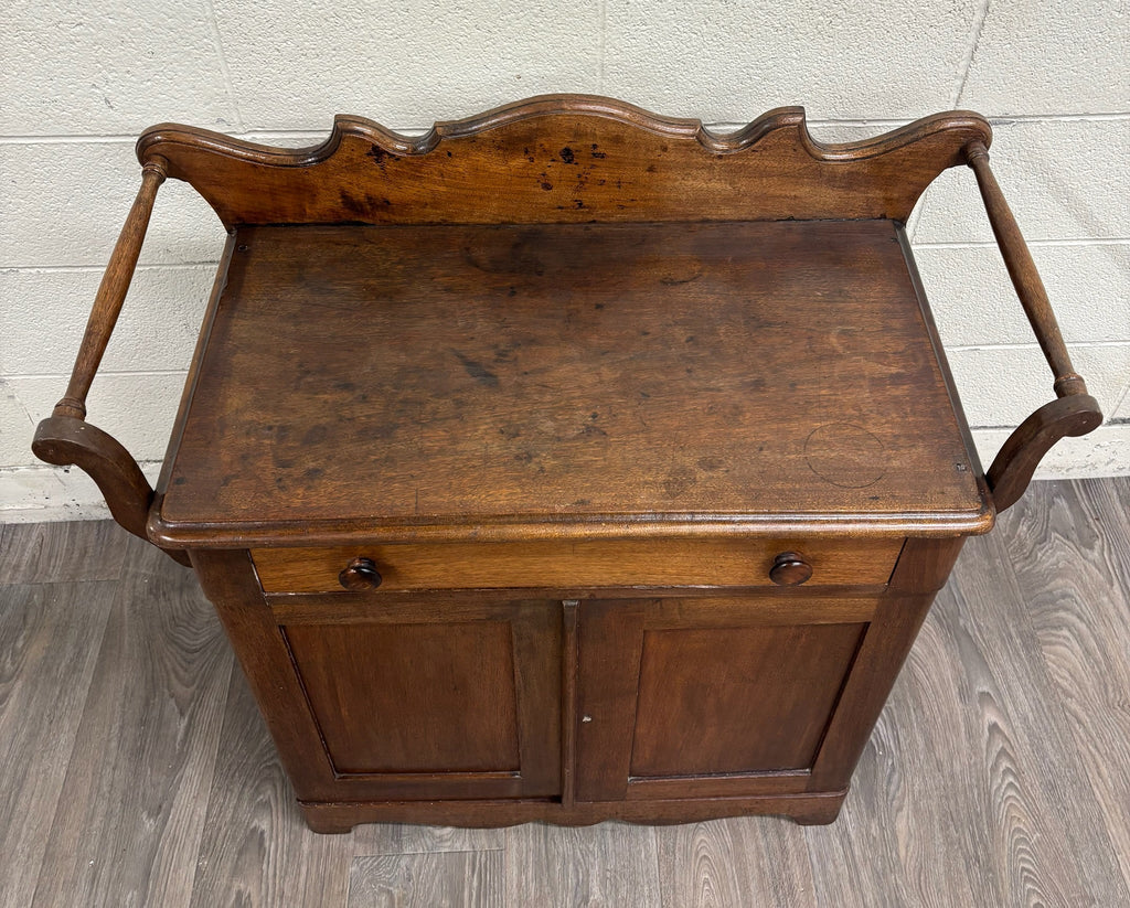 Antique 19th Century Primitive Walnut Dry Sink Washstand