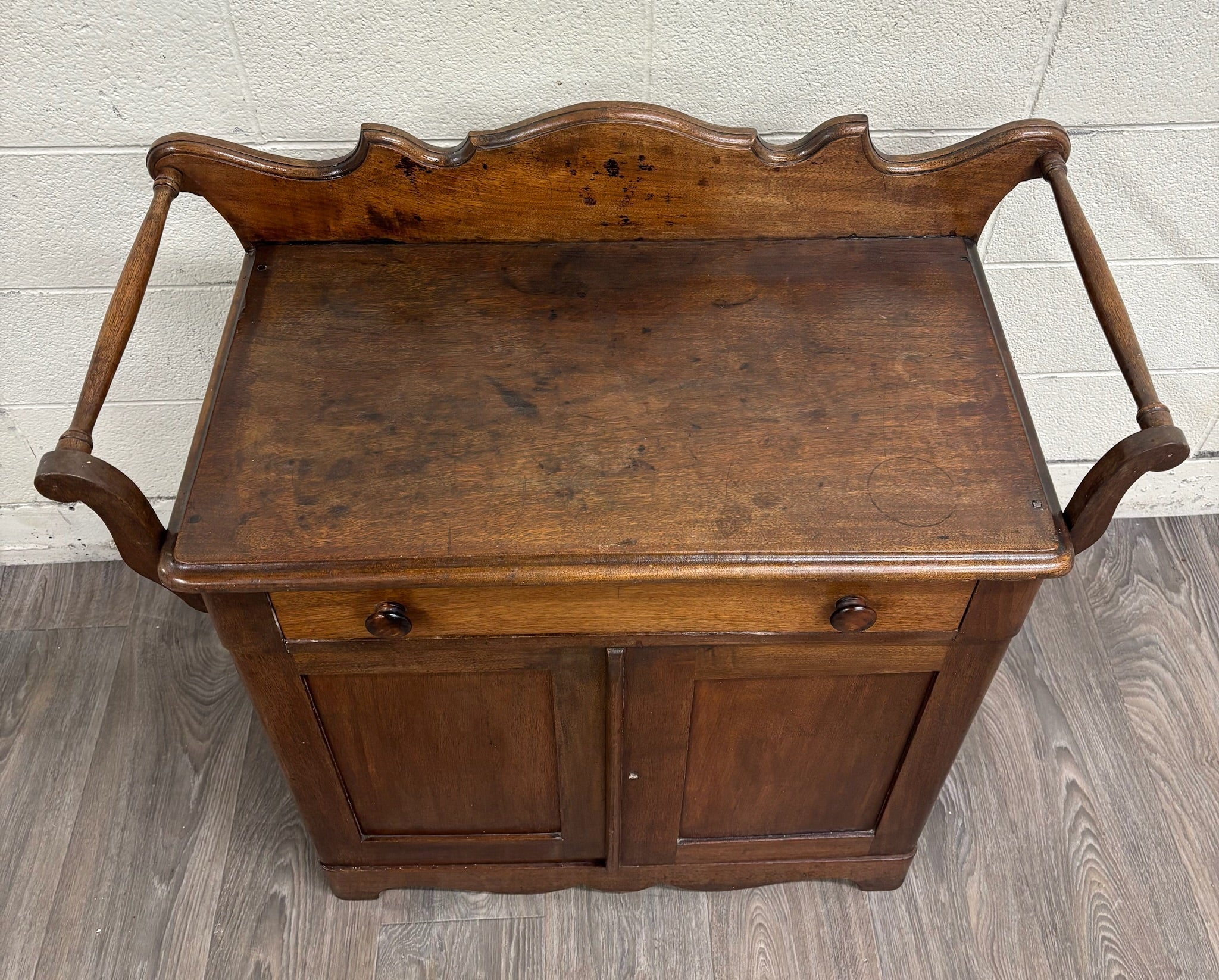 Antique 19th Century Primitive Walnut Dry Sink Washstand