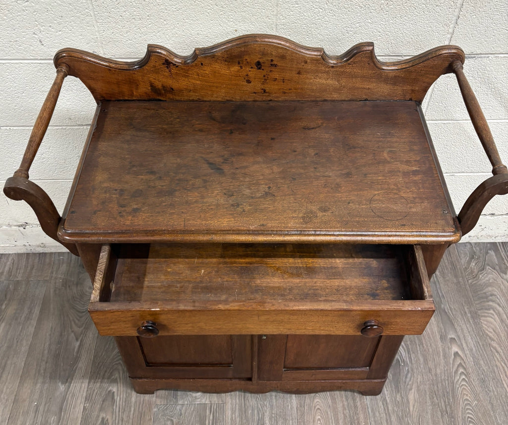 Antique 19th Century Primitive Walnut Dry Sink Washstand