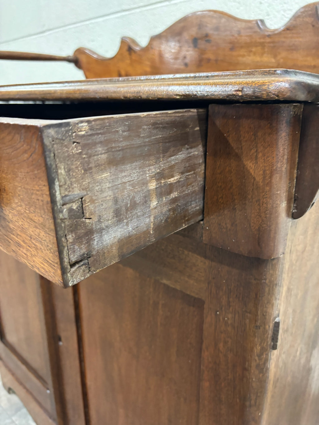 Antique 19th Century Primitive Walnut Dry Sink Washstand