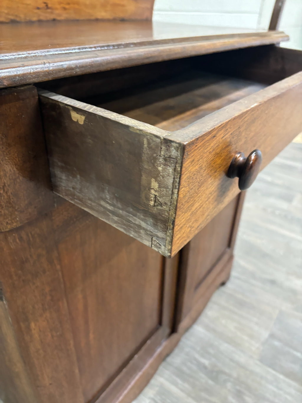 Antique 19th Century Primitive Walnut Dry Sink Washstand