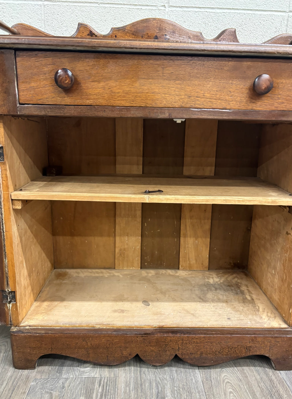 Antique 19th Century Primitive Walnut Dry Sink Washstand