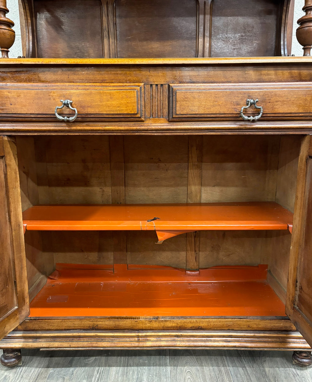 Antique French Renaissance Revival Henri II Style Two-Piece Buffet Deux Corps