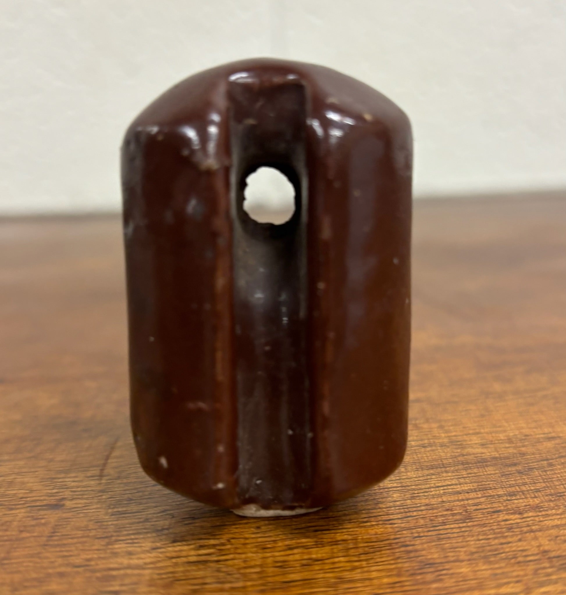 Antique Brown Ceramic Johnny Ball Guy Wire Insulator