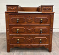 Antique Victorian Eastlake Burled Wood Marble Inlay Gentleman’s Dresser Commode