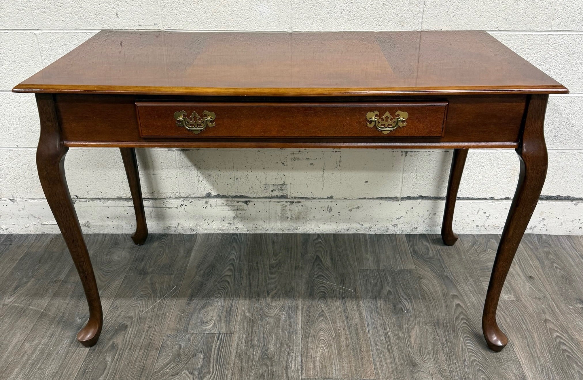 Vintage Queen Anne Style Writing Desk Entry Console Hallway Table Sofa Table