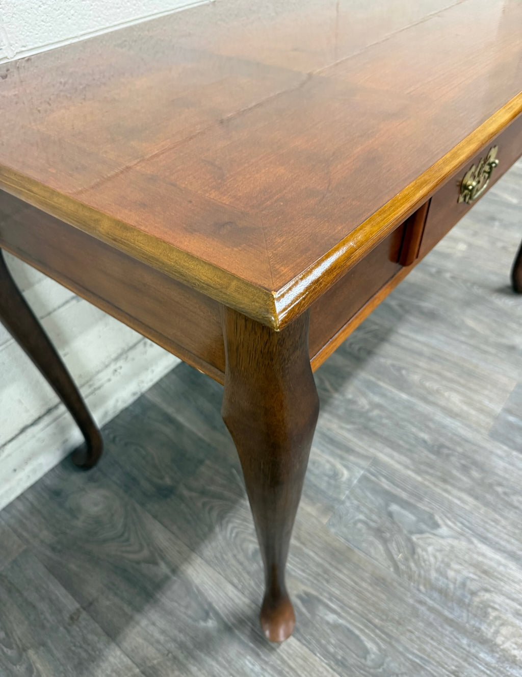 Vintage Queen Anne Style Writing Desk Entry Console Hallway Table Sofa Table