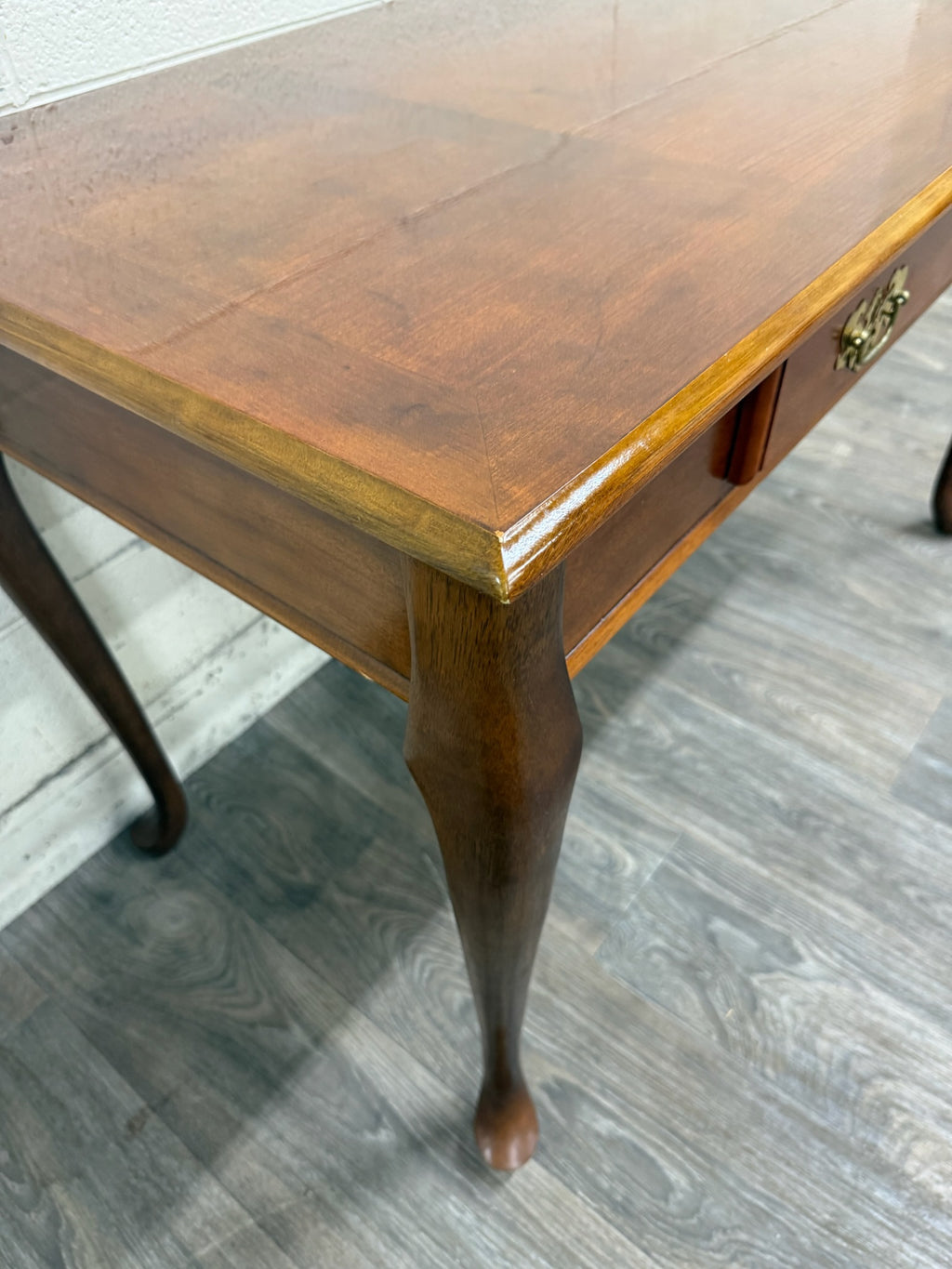 Vintage Queen Anne Style Writing Desk Entry Console Hallway Table Sofa Table