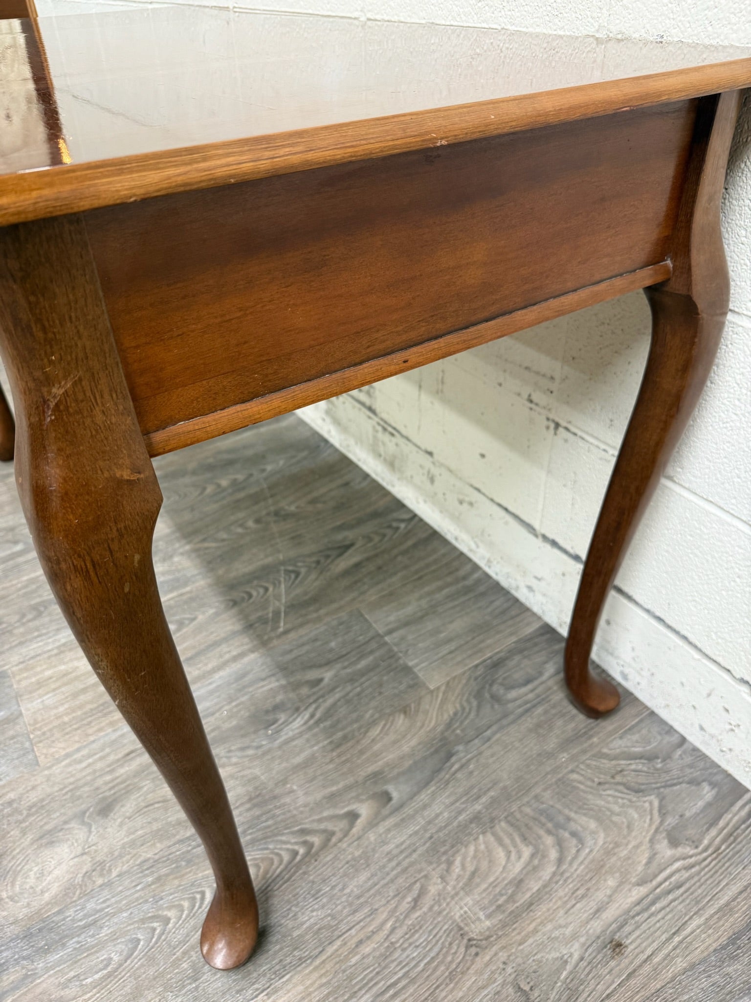 Vintage Queen Anne Style Writing Desk Entry Console Hallway Table Sofa Table
