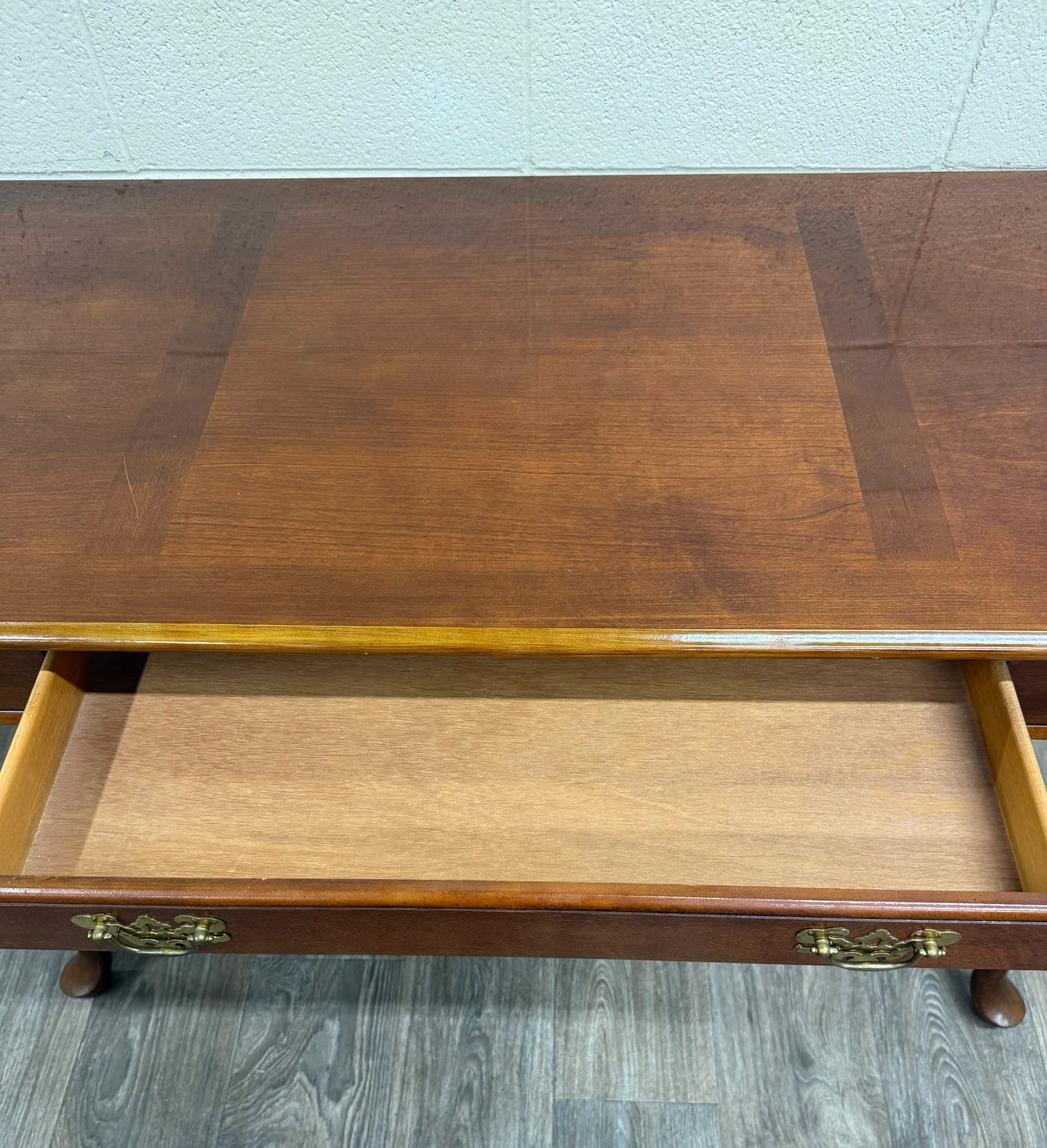 Vintage Queen Anne Style Writing Desk Entry Console Hallway Table Sofa Table