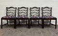 Vintage Chippendale Style Ladder Back Ribbon Back Dining Chairs - Set of 4