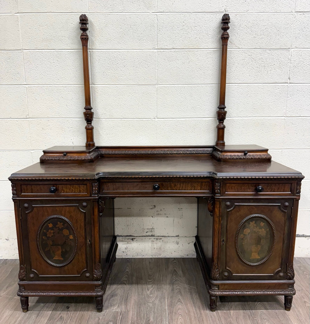 Antique Berkey & Gay Mahogany Vanity or Kneehole Desk