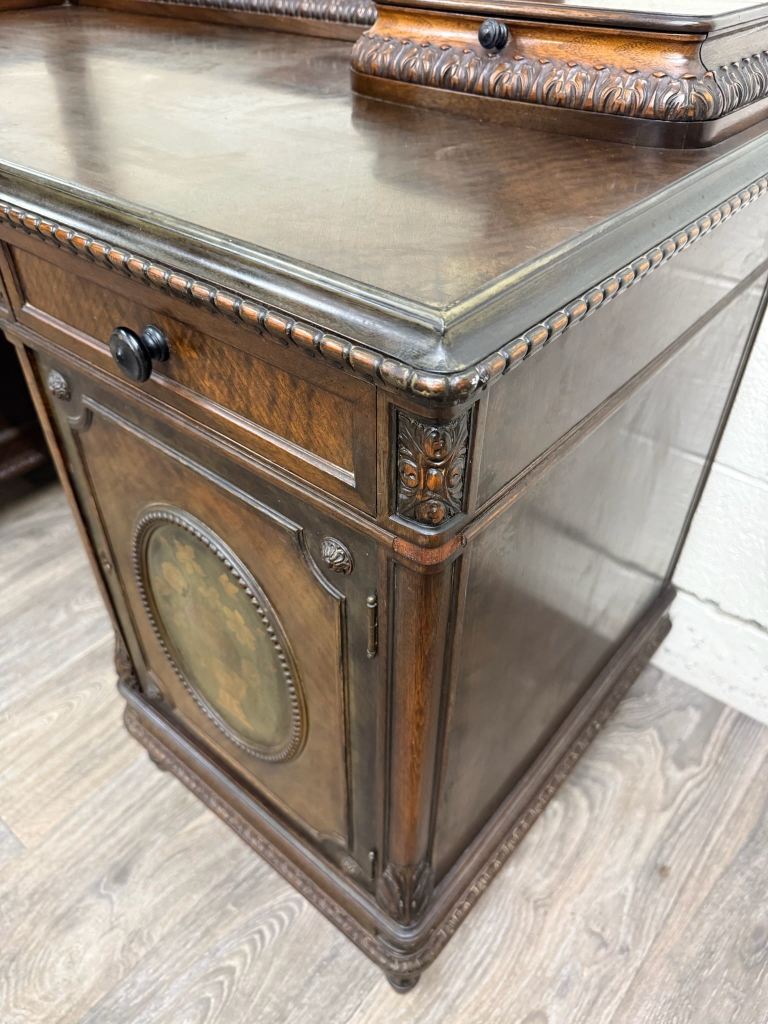 Antique Berkey & Gay Mahogany Vanity or Kneehole Desk