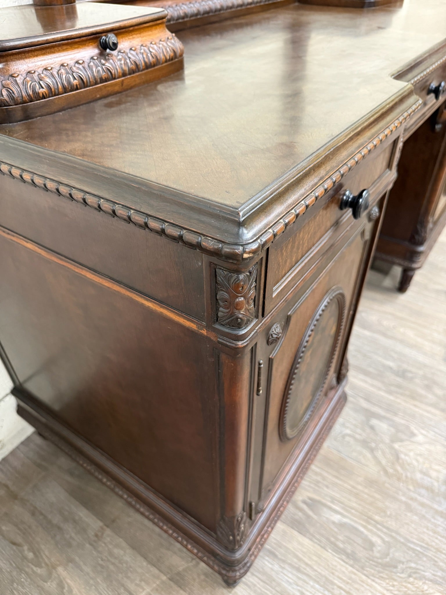 Antique Berkey & Gay Mahogany Vanity or Kneehole Desk