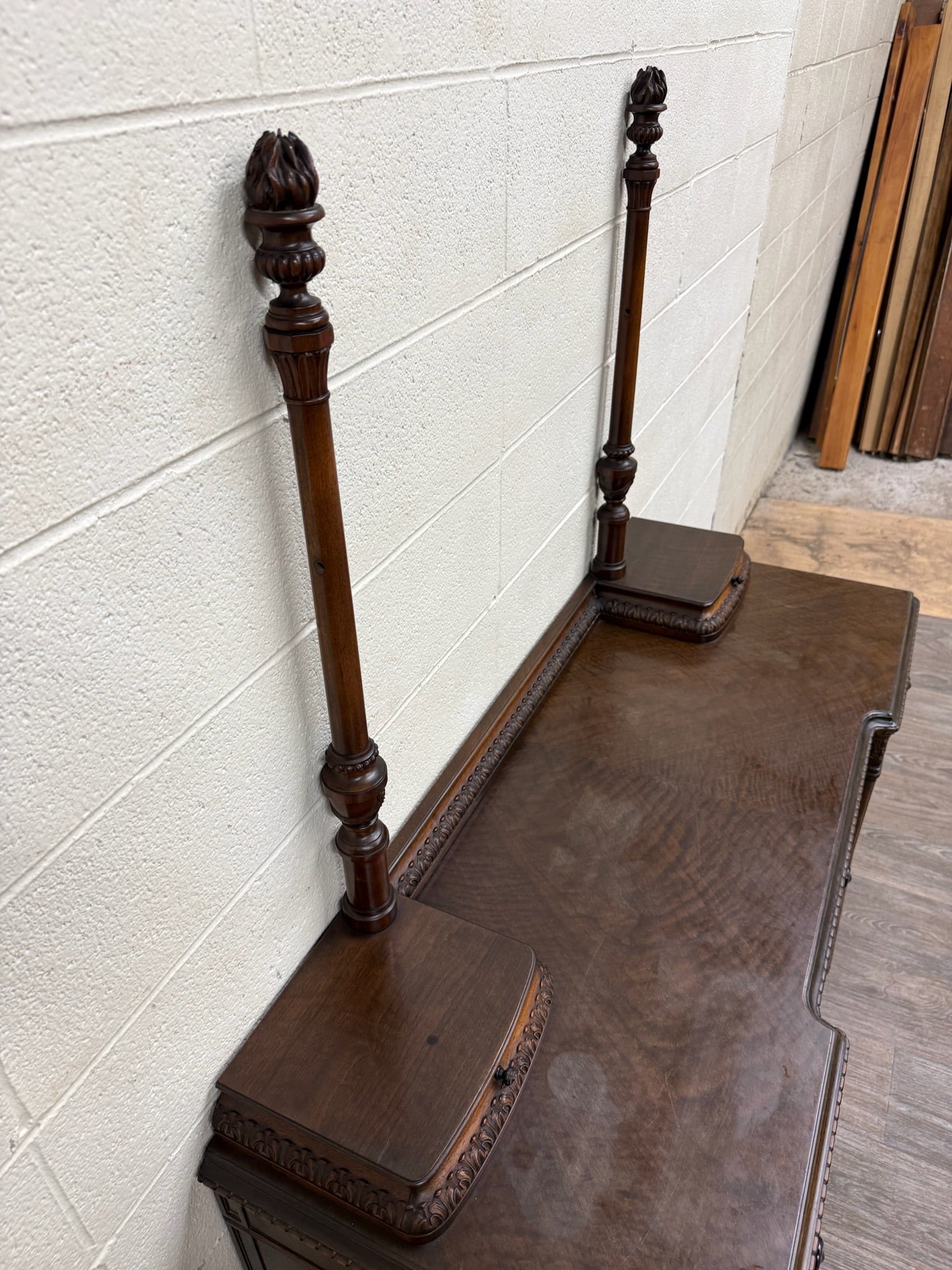 Antique Berkey & Gay Mahogany Vanity or Kneehole Desk