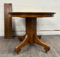 Antique American Empire Style Scroll Foot Pedestal Dining Table Breakfast Table