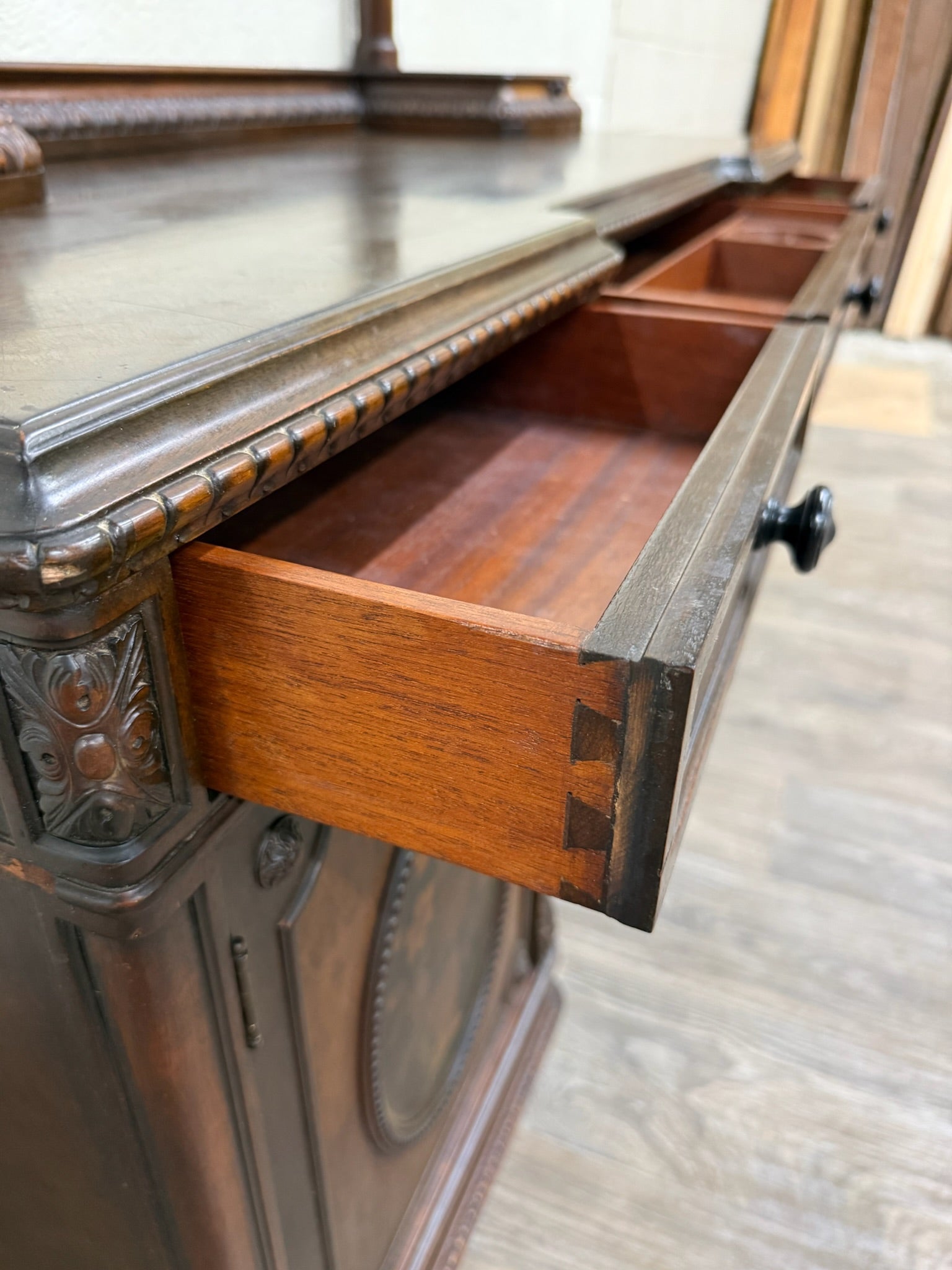 Antique Berkey & Gay Mahogany Vanity or Kneehole Desk