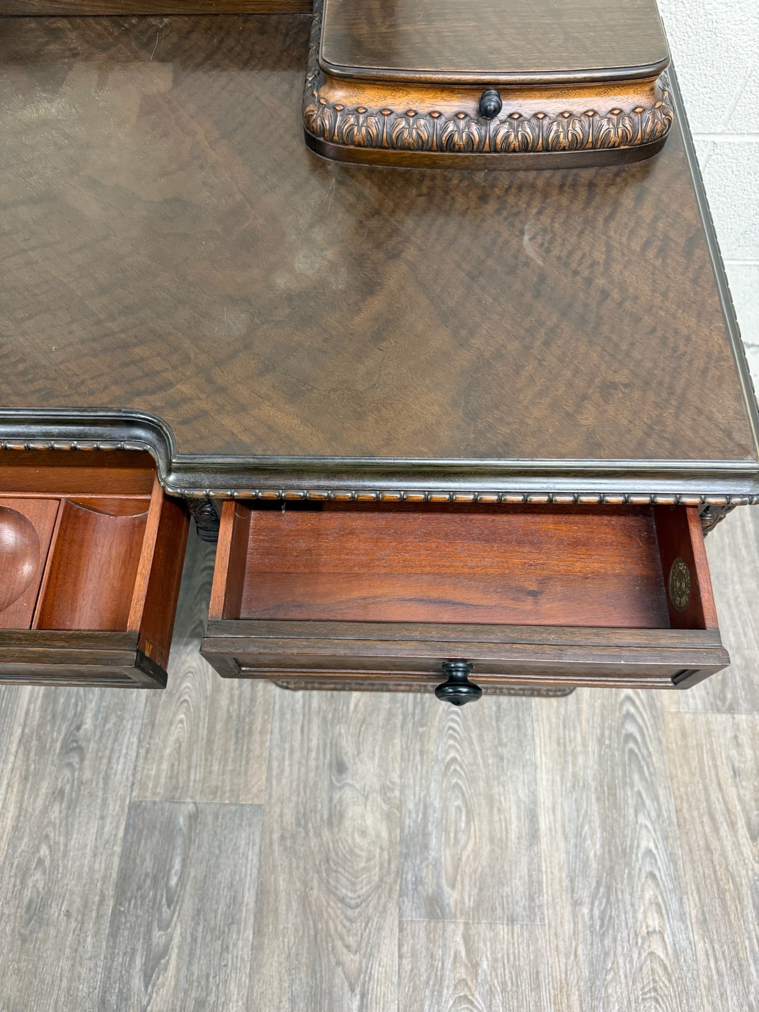 Antique Berkey & Gay Mahogany Vanity or Kneehole Desk