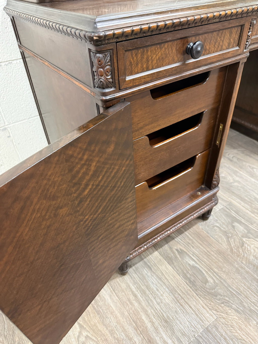 Antique Berkey & Gay Mahogany Vanity or Kneehole Desk