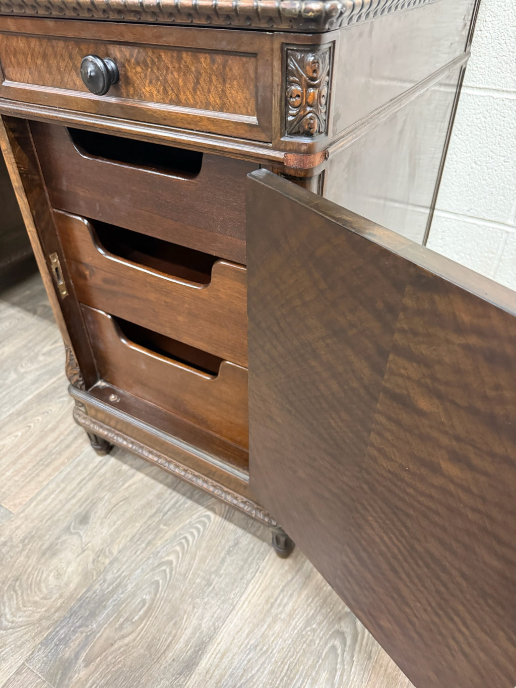 Antique Berkey & Gay Mahogany Vanity or Kneehole Desk