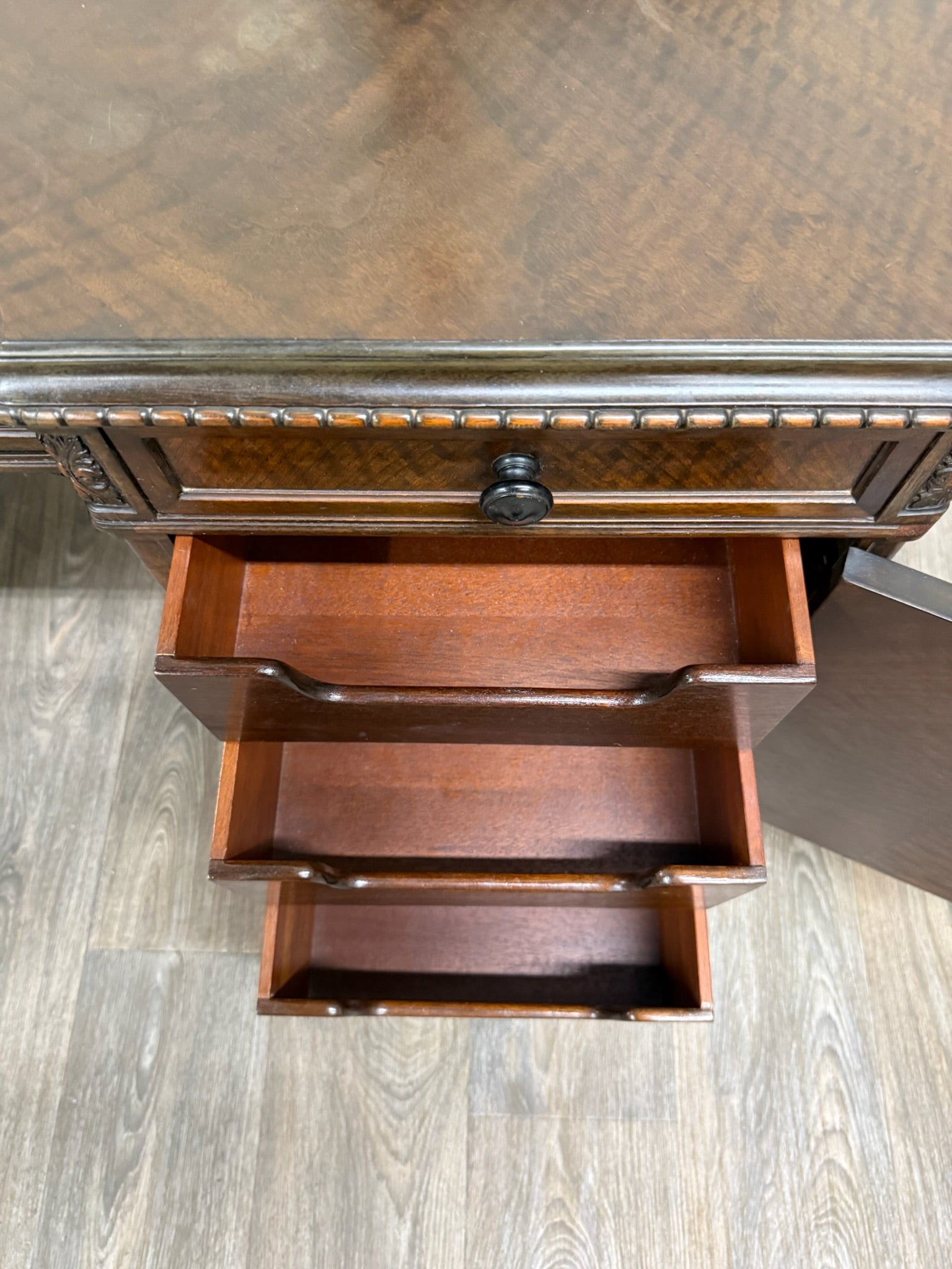 Antique Berkey & Gay Mahogany Vanity or Kneehole Desk