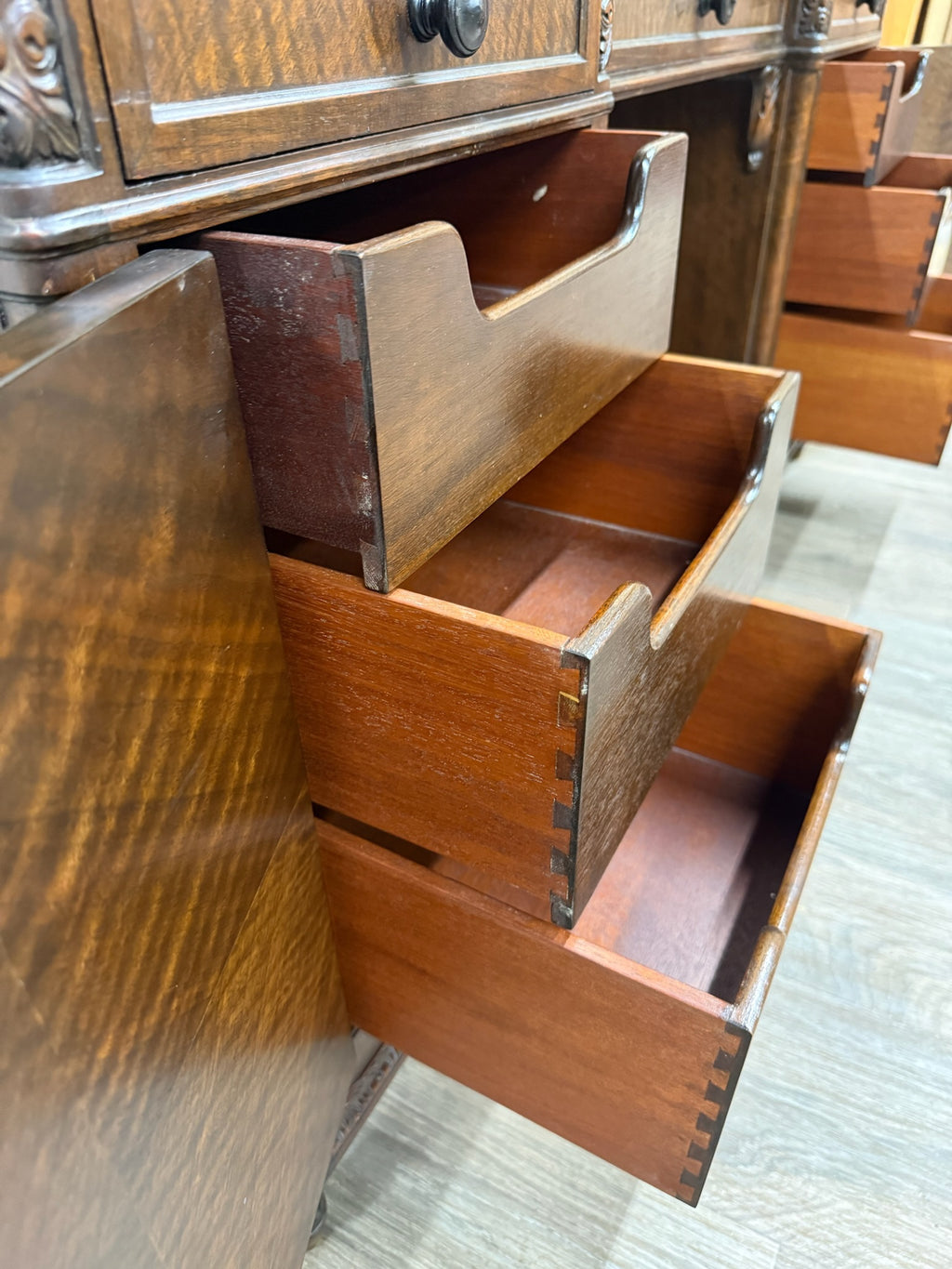 Antique Berkey & Gay Mahogany Vanity or Kneehole Desk