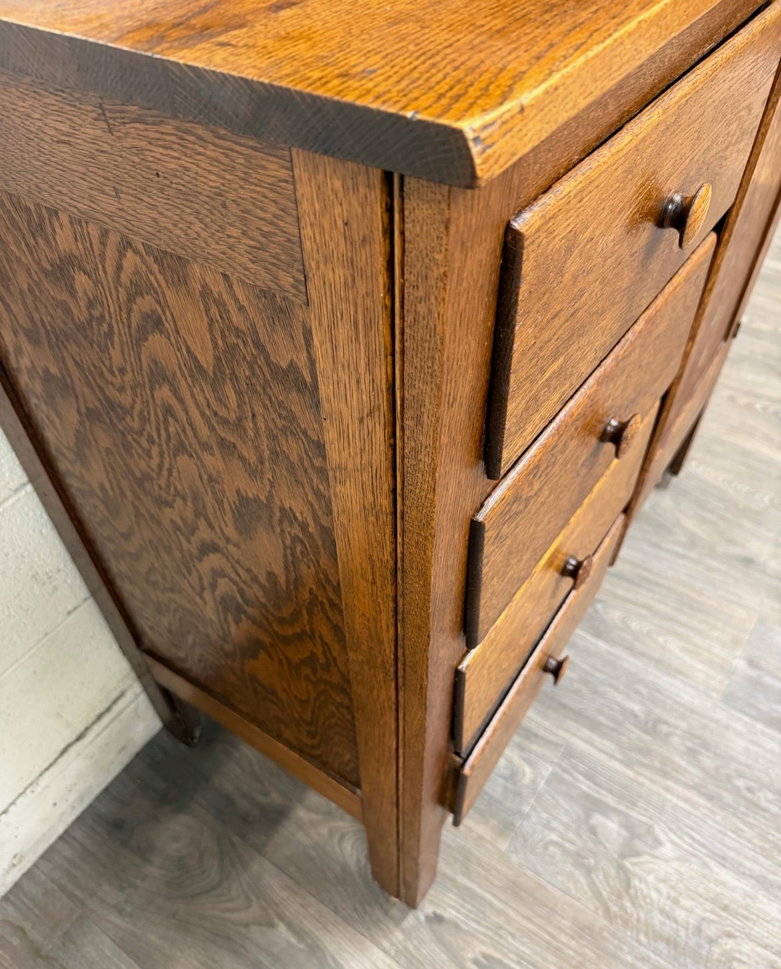 Antique Arts & Crafts Mission Quarter Sawn White Oak Gentleman’s Chiffonier