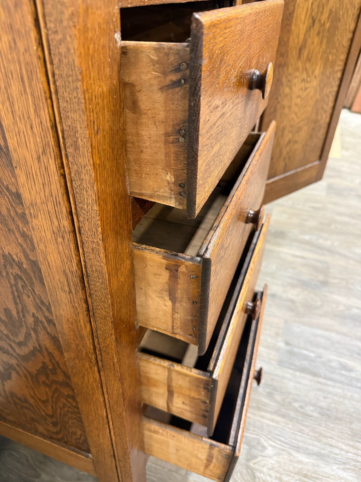 Antique Arts & Crafts Mission Quarter Sawn White Oak Gentleman’s Chiffonier