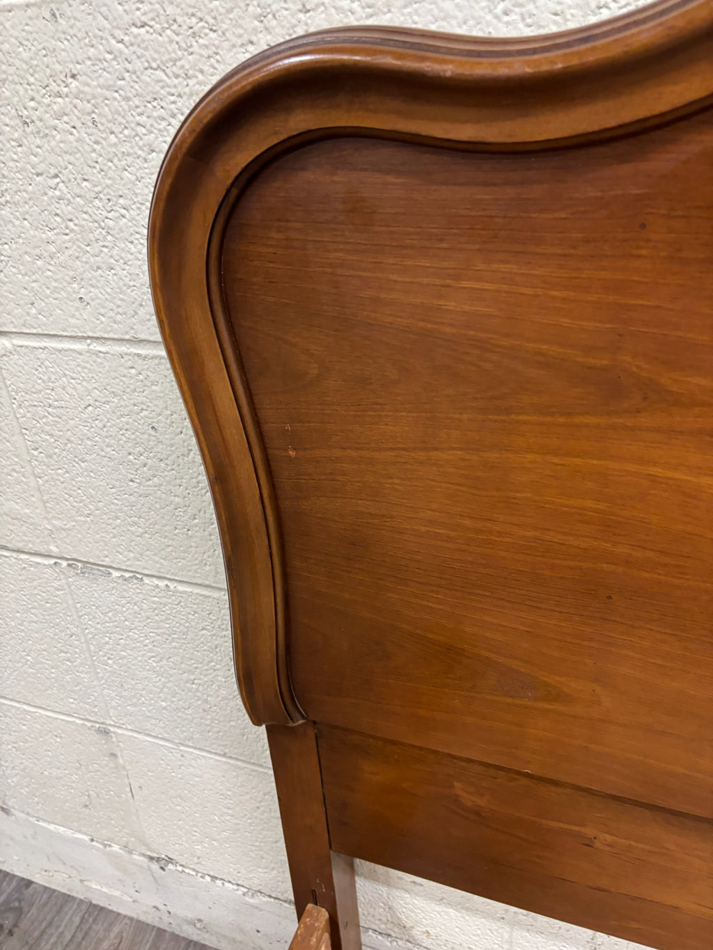 Vintage Twin Size French Provincial Country French Style Walnut Bedframe