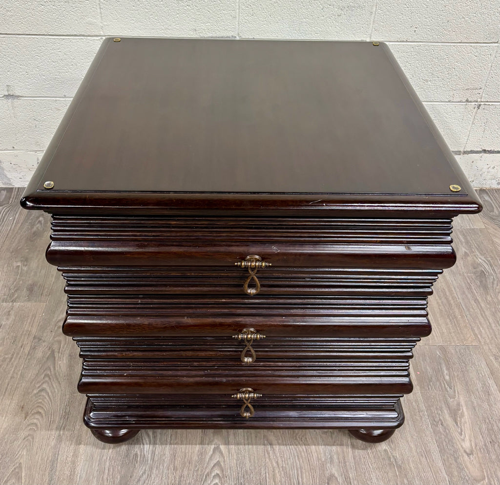 Vintage Tommy Bahama Royal Kaha Black Sands Mahogany Lamp Table Chest Nightstand