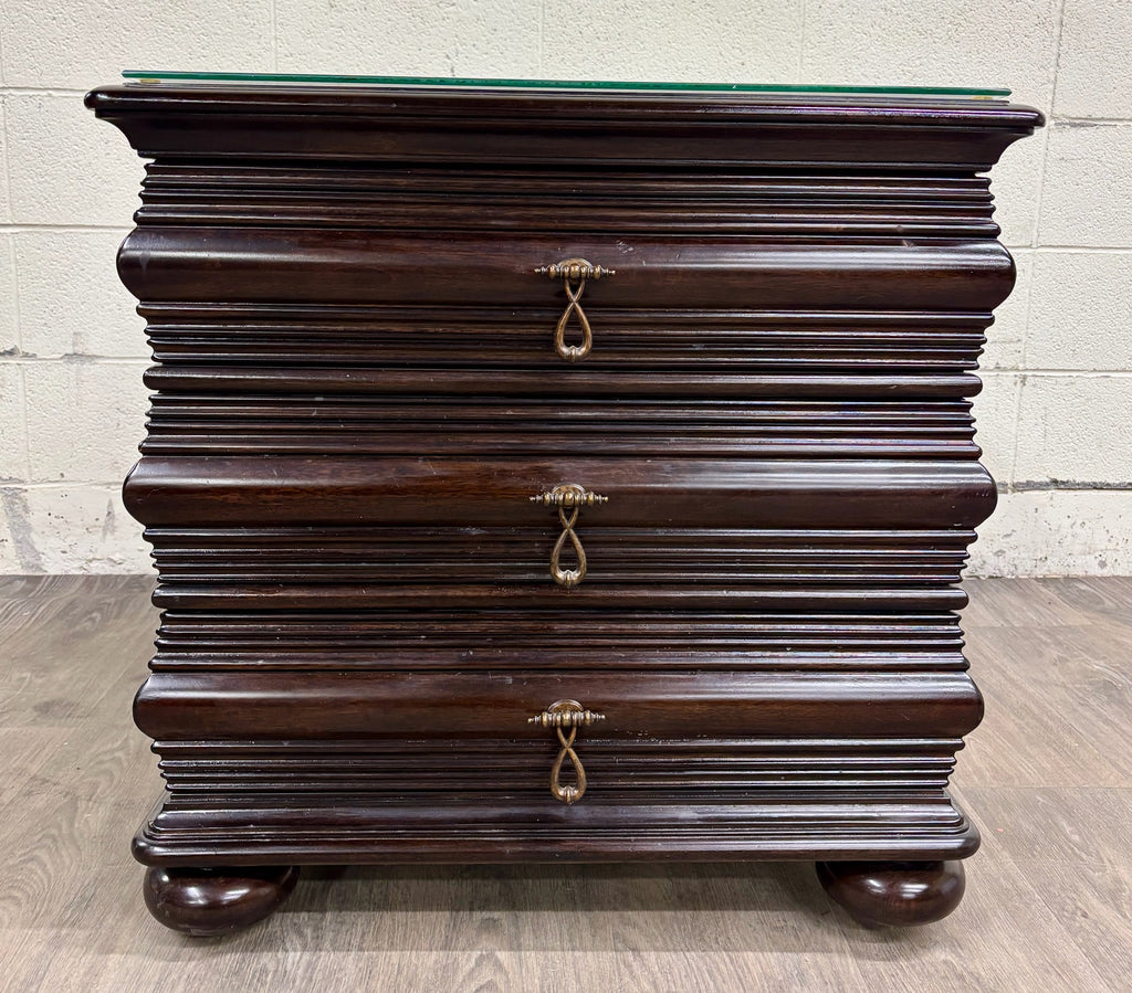 Vintage Tommy Bahama Royal Kaha Black Sands Mahogany Lamp Table Chest Nightstand