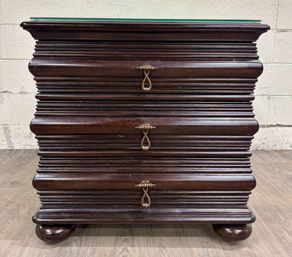 Vintage Tommy Bahama Royal Kaha Black Sands Mahogany Lamp Table Chest Nightstand