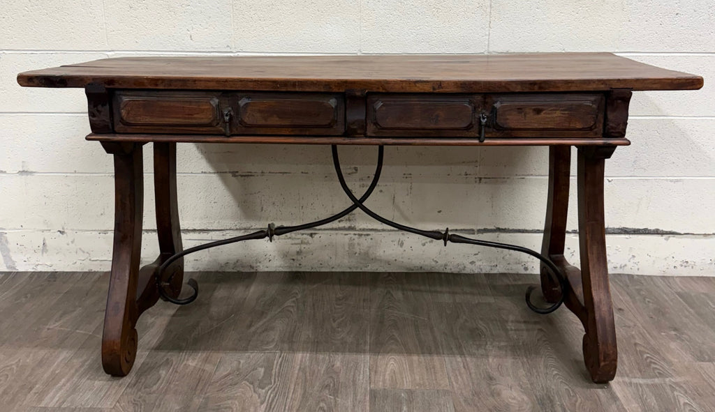 Vintage Spanish Colonial Style Writing Desk Library Table