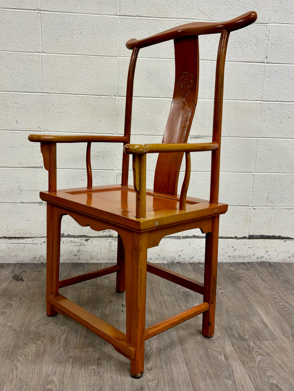 Antique Chinese Ming Style Horseshoe Back Armchair