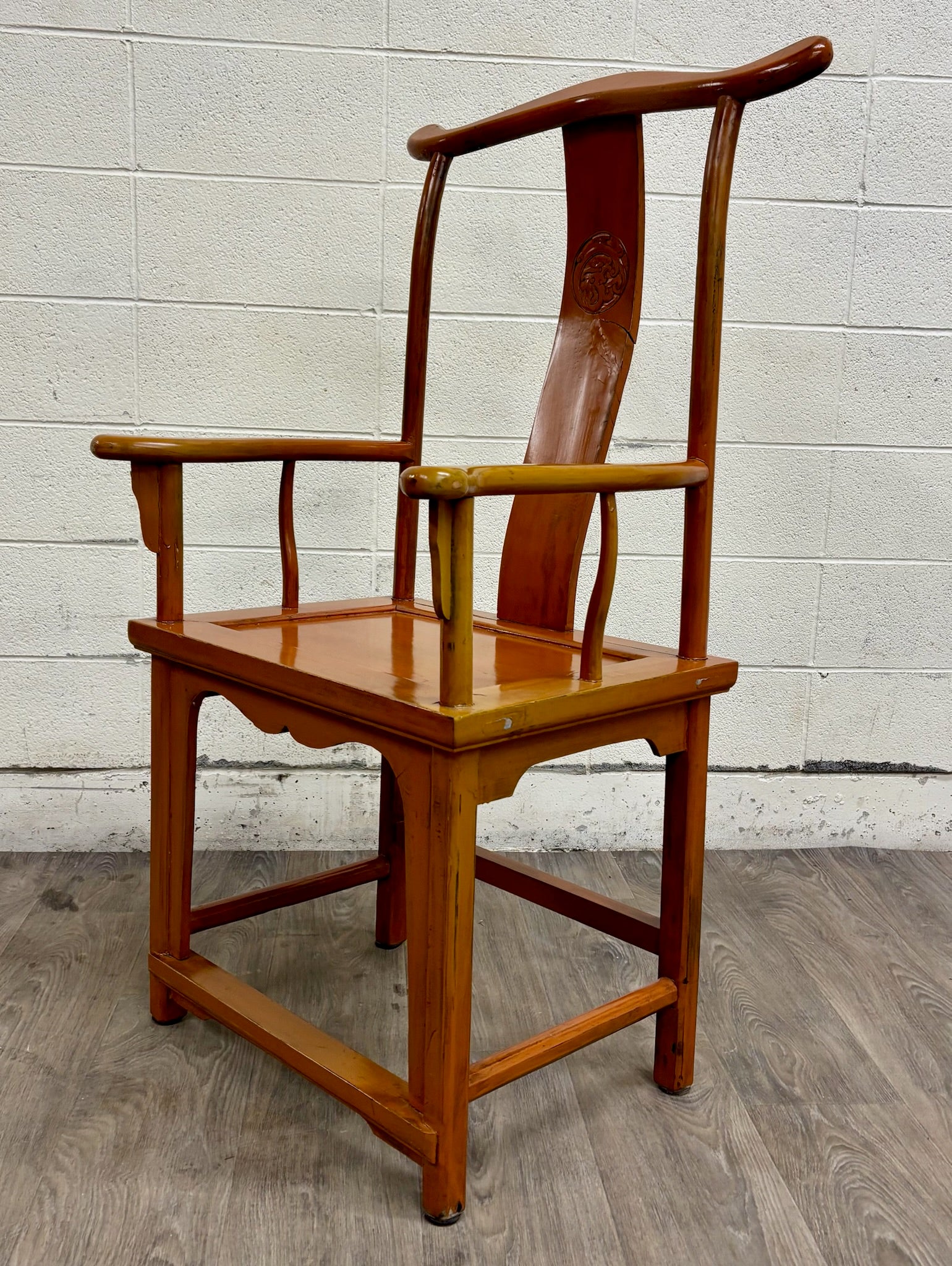Antique Chinese Ming Style Horseshoe Back Armchair