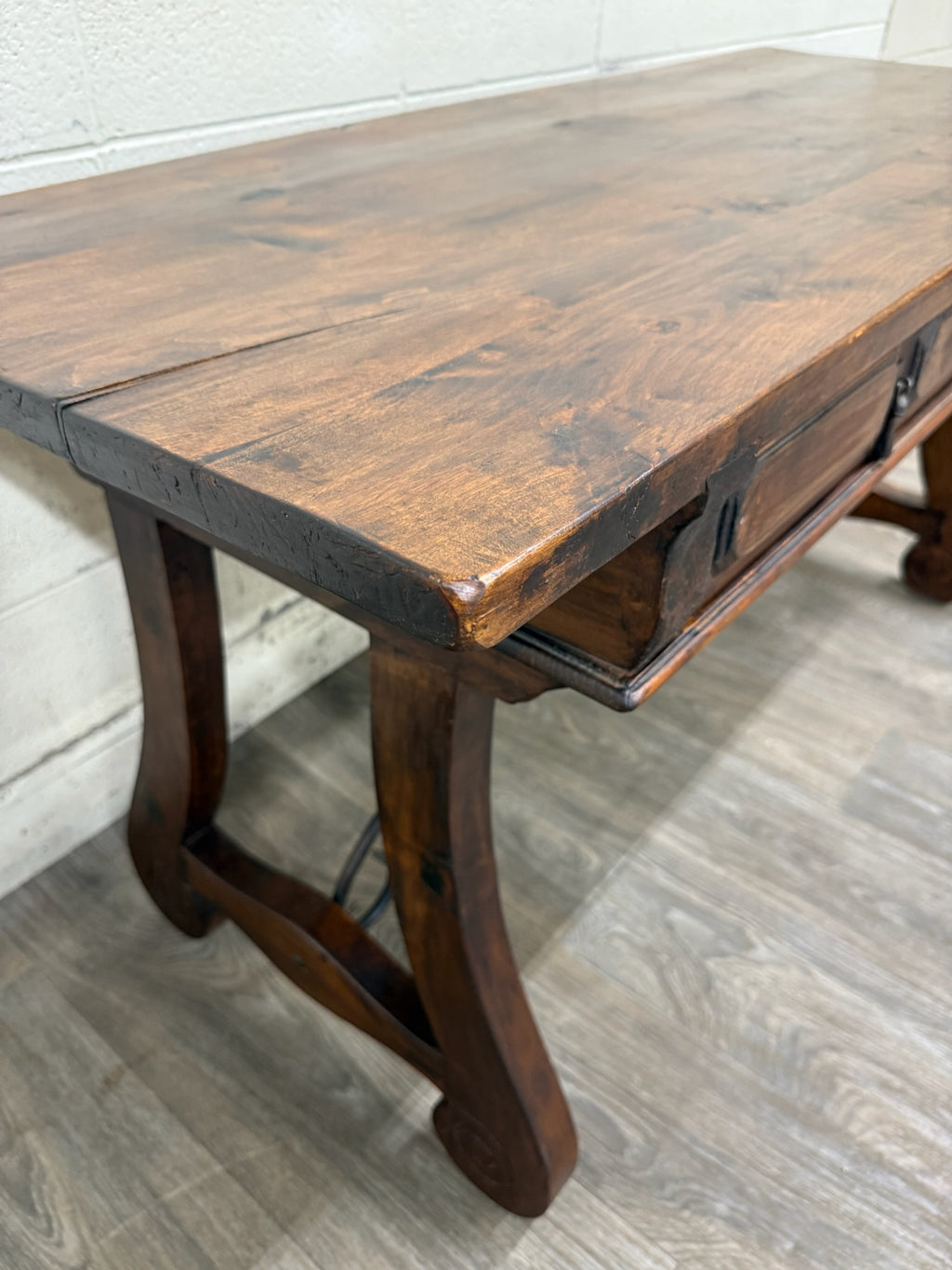 Vintage Spanish Colonial Style Writing Desk Library Table