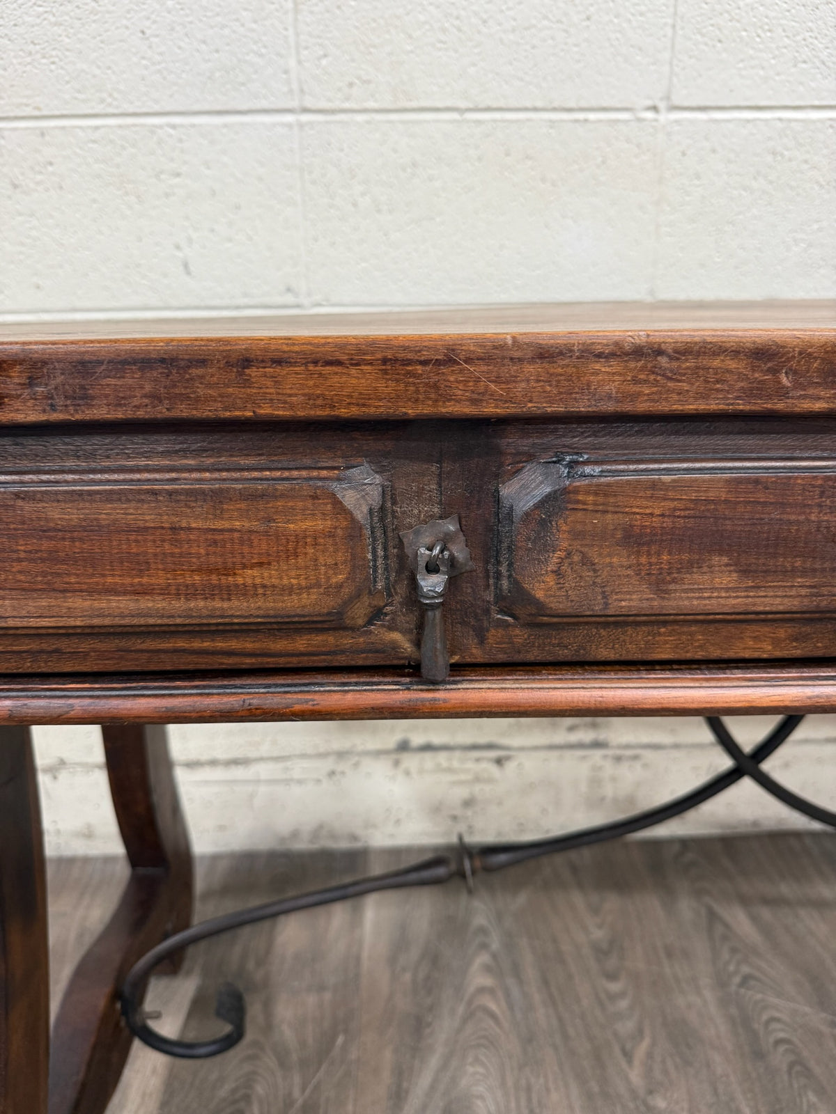 Vintage Spanish Colonial Style Writing Desk Library Table