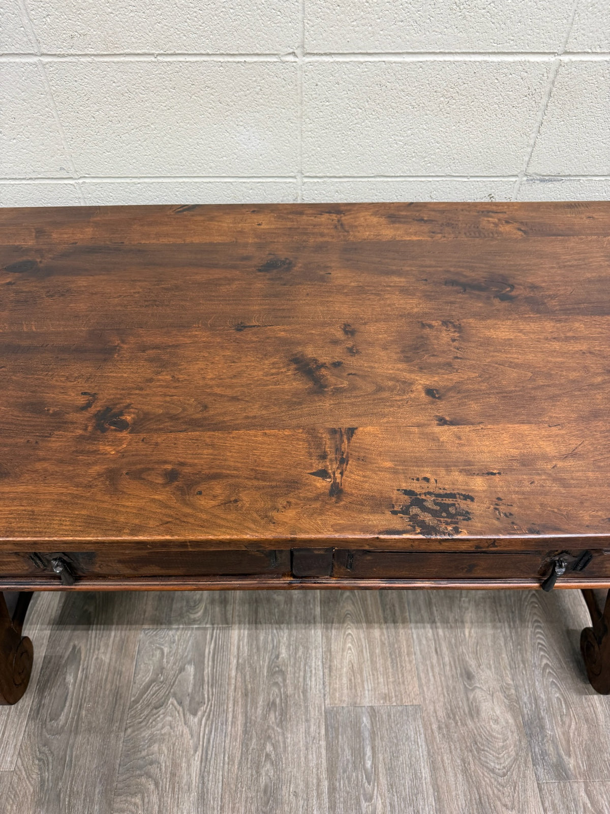 Vintage Spanish Colonial Style Writing Desk Library Table