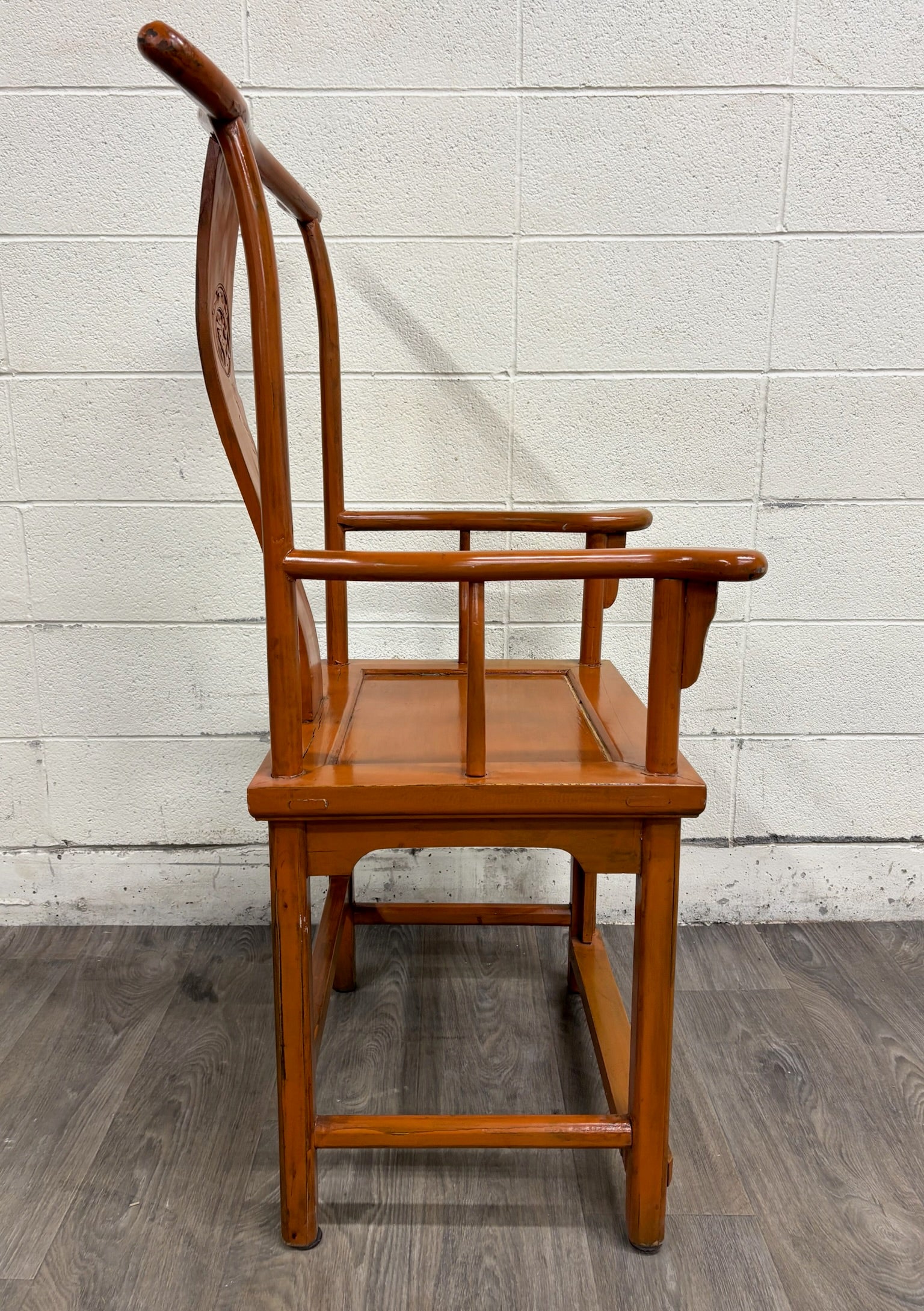 Antique Chinese Ming Style Horseshoe Back Armchair