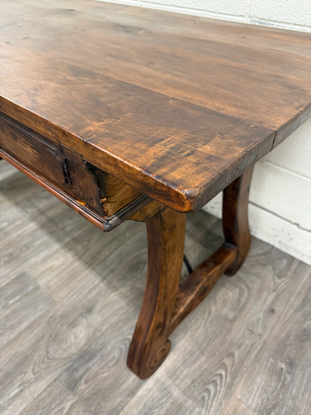 Vintage Spanish Colonial Style Writing Desk Library Table