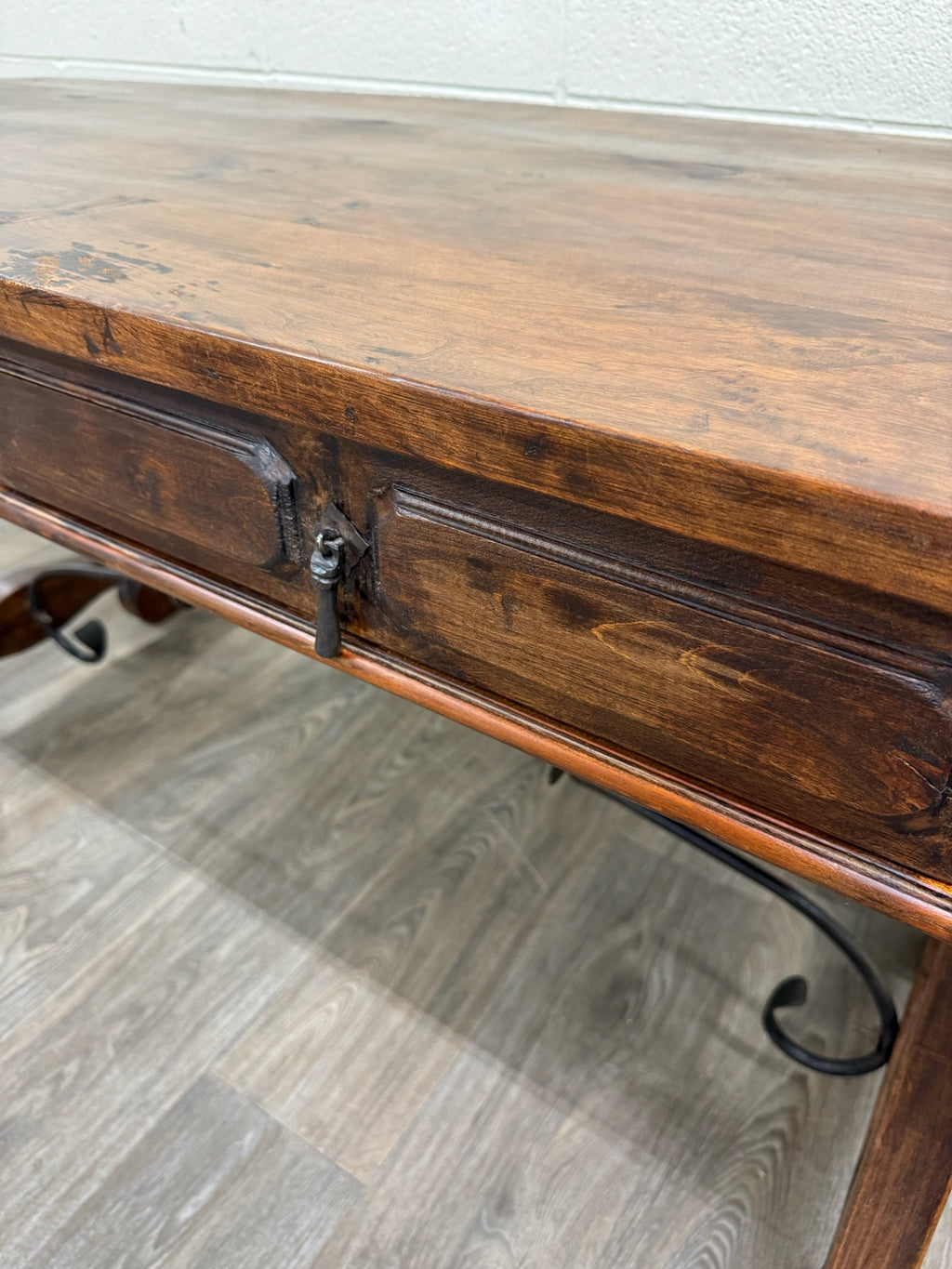 Vintage Spanish Colonial Style Writing Desk Library Table