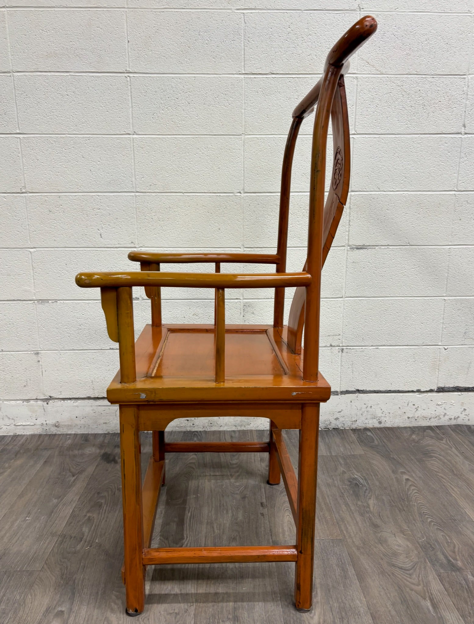 Antique Chinese Ming Style Horseshoe Back Armchair