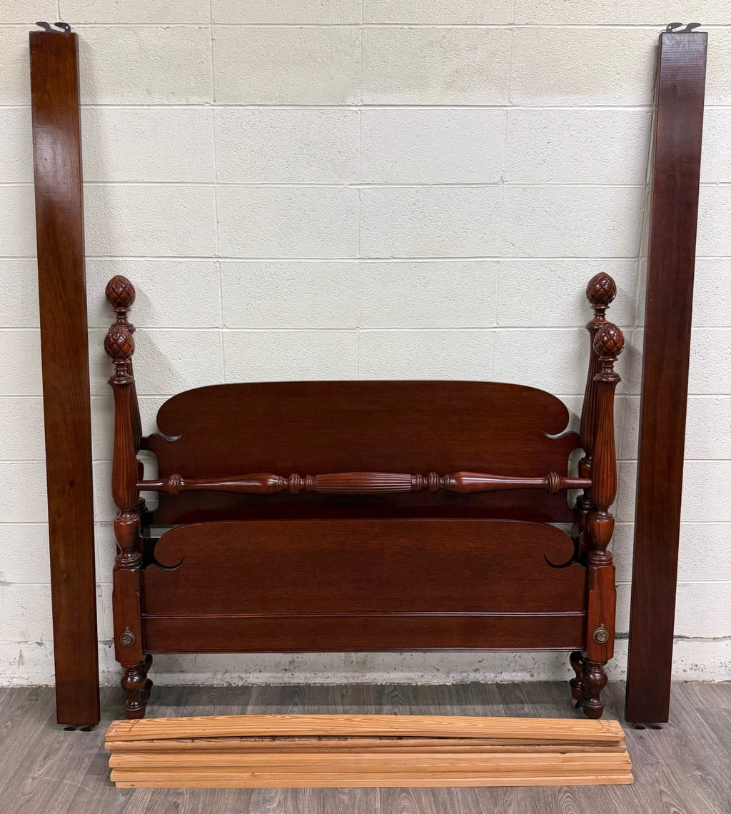 Vintage Full Size Duncan Phyfe Style Mahogany Bed