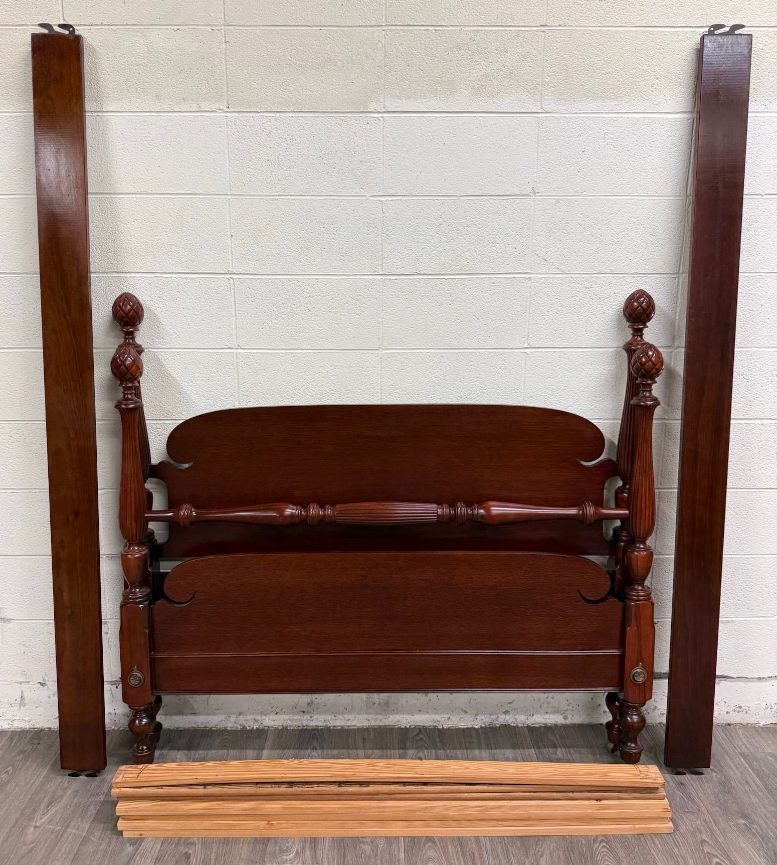 Vintage Full Size Duncan Phyfe Style Mahogany Bed