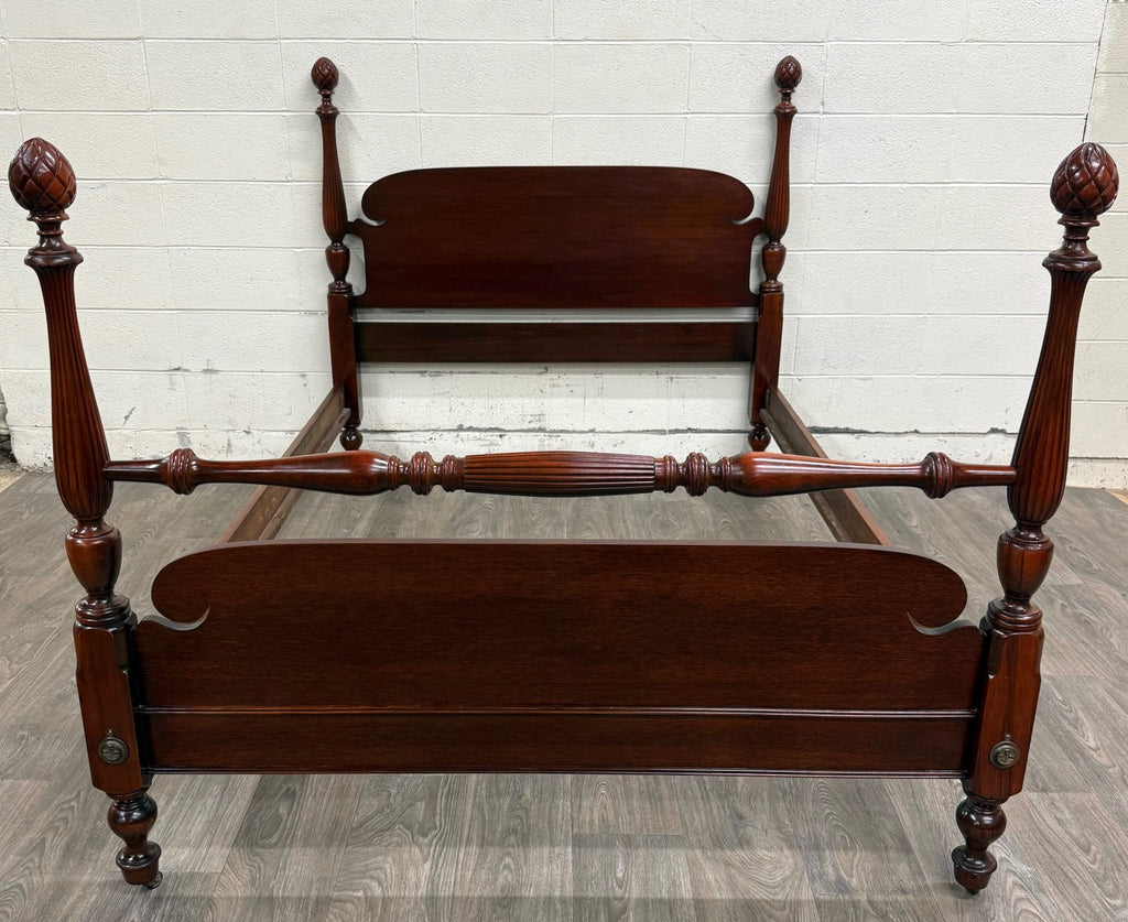 Vintage Full Size Duncan Phyfe Style Mahogany Bed